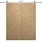 Sartodoors Modern Double Barn Door 36 x 80 inches, Ego 5005 Natural Oak, 13FT Silver Rail Track Set, Solid P EGO5005DB-S-SNA-36 - alternate 1