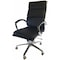 We'Re It Liberty Series Modern Ribbed High-Back Upholstered Executive Chair in Black Vinyl with Chrome Frame OFD6300-MBLK - alternate 1
