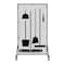 5S Supplies 5S Housekeeping Shadow Board Broom Station Version 2 - Gray Board / Black Shadows  With Broom HSB-V2-GRAY/BLACK-KIT - alternate 1