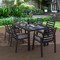 Leisuremod Chelsea Modern Patio Dining Armchair in Aluminum with Removable Cushions, Black, 4PK CC20BL-BL4 - alternate 10