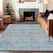 Homeroots 5' X 8' Blue And Charcoal Striped Washable Indoor Outdoor Area Rug 615657 - alternate 9