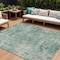 Homeroots 8' X 10' Teal Blue And Beige Abstract Washable Indoor Outdoor Area Rug 630546 - alternate 1