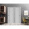 Sartodoors Sliding Closet Bypass Doors, Planum 0017 Matte Grey and Aluminum Strips, Sturdy Rails Moldings Trim PLANUM0017DBD-GRE-84 - alternate 1