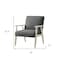 Homeroots 30" Charcoal And Off White Linen Arm Chair 533960 - alternate 7