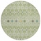 Homeroots 8' Sage Ivory And Teal Blue Round Geometric Washable Indoor Outdoor Area Rug 612168 - alternate 7