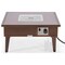 Leisuremod Walbrooke Outdoor Patio Aluminum Square Fire Pit Side Table with Lid and Fire Glass, Brown WBR-27-GL - alternate 9