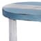 Homeroots 10in Blue And White Solid Wood Handmade Round Riser 636198 - alternate 5