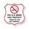 Signmission No Smoking Shield Sign This Is A Smoke F, 12 Inch X 12 Inch, Aluminum Metal Sign SHI-A-12-402 - alternate 1