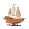 Homeroots 25" Wood Brown Solid Wood Hand Painted Model Boat Tabletop Sculpture 401202 - alternate 4