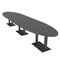 Skutchi Designs Oval Conference Table With Power Unit, 48 in W, 192 in L, Grey HAR-OVL-48X192-DOU.BK-WA7949-NA - alternate 1