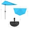 Pure Garden 9ft Half Umbrella with Base, Brilliant Blue 50-LG1037B - alternate 7