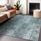 Homeroots 5' X 8' Teal Blue Charcoal And Gray Abstract Washable Indoor Outdoor Area Rug 618782 - alternate 5