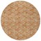 Homeroots 8' Terra Cotta Copper And Beige Round Geometric Washable Indoor Outdoor Area Rug 583398 - alternate 8