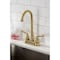 Kingston Brass Double-Handle 4" Centerset Bar Faucet, Brushed Brass KB497SB - alternate 3