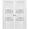 Sartodoors Sliding French Double Pocket Doors 48 x 96 inches Frosted Glass 2 lites, Lucia 4010 White Silk, Kit LUCIA4010DP-WS-4896 - alternate 1