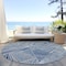Homeroots 8' Denim Blue Gray And Ivory Round Geometric Washable Indoor Outdoor Area Rug 594775 - alternate 7