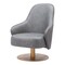 Homeroots 28" Gray And Gold Faux Leather And Faux Leather Swivel Arm Chair 556467 - alternate 8