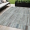 Homeroots 5' X 8' Teal Blue And Brown Striped Washable Indoor Outdoor Area Rug 631564 - alternate 1