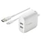 Belkin Dual Port Usb A 24w Wall Charger With Usb A To Usb C Cable 3ft, White WCE001DQ1MWH - alternate 1