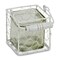 Homeroots 4" White Glass and Metal Lattice Tabletop Lantern Candle Holder 488179 - alternate 1