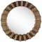 Homeroots 26" Brown Round Wood Framed Accent Mirror 376377 - alternate 1