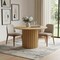 Homeroots 46" Brown Solid Wood Pedestal Base Round Top Dining Table 720995 - alternate 4