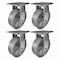 Hyw Products Heavy Duty Caster Set 6in Steel Wheels, 4 Rigid, 4PK 40-60R-A1-SS-4 - alternate 1