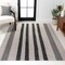 Jonathan Y Vichy Geometric Striped Non-Slip Machine-Washable Ivory/Dark Gray 8 ft. x 10 ft. Area Rug WSH122B-8 - alternate 7