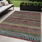 Homeroots 5' X 8' Black Green And Gold Striped Washable Indoor Outdoor Area Rug 588239 - alternate 1