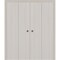 Sartodoors Sliding Closet Double Bi-fold Doors 96 x 96 inches, BASIC 3001 Ash Franko, Sturdy Tracks Moldings BASIC3001DBF-YAFR-96x96 (4* 24x96) - alternate 1