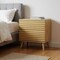 Homeroots 23" Natural Solid Wood Ribbed Texture Two Drawer Nightstand 712106 - alternate 4