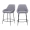 Homeroots Set of Two 25" Gray And Black Fabric And Steel Counter Height Bar Chairs 555703 - alternate 9