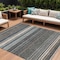 Homeroots 8' X 10' Taupe Beige And Pewter Striped Washable Indoor Outdoor Area Rug 614848 - alternate 1