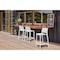 Homeroots Set of Four 26" White Heavy Duty Plastic Low Back Outdoor Counter Height Bar Chairs 565370 - alternate 6