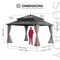 Sunjoy Kingston 14x12 Gazebo, Steel Hardtop Gazebo with Curtain and Netting - Woodgrain Aluminum Posts A10204366000 - alternate 9