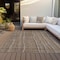 Homeroots 3' X 5' Taupe Brown And Ivory Striped Washable Indoor Outdoor Area Rug 597439 - alternate 9