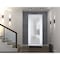 Vdomdoors Front Exterior Prehung FiberGlass Door Frosted Glass / Manux 8102 White Silk / Office Commercial an MANUX8102EXD-WS-W36 x H80-RH - alternate 4