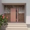 Vdomdoors Pivot Aluminum Door Axis 1133 Teak Entry Door W64xH100 Left Inswing AXIS1133PEXD-lam-W64xH100-LH-I - alternate 3