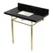 Kingston Brass 36" Black Granite Console Sink with Brass Legs, 8-Inch, 3-Hole, Black Granite/Brushed Brass KVPK3622K8SQ7 - alternate 1