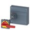 Siemens door mounted rotary operator EMERGENCY OFF IEC IP65 with door interlock and 3VA9677-0FK27 - alternate 1