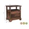 Homeroots 27" Dark Brown Solid Wood Two Drawer Nightstand 521189 - alternate 14