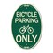 Signmission Bicycle Parking Only With Graphic, 12 Inch X 18 Inch Architectural Oval, Heavy Gauge Aluminum A-OV-G-1218-24320 - alternate 1