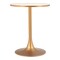 Homeroots 24" Beige and Gold Wood and Steel Pedestal Base Round Top Dining Table 572240 - alternate 6