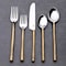 Homeroots Matte Gold Stainless Steel Twenty Piece Hand Forged Flatware Set 568831 - alternate 8