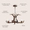 Jonathan Y Eldora 26" 4-Light Rustic Farmhouse Adjustable Resin Antler LED Chandelier, Brown JYL6301A - alternate 12