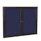 Ghent 2 Door Enclosed Fabric Bulletin Board, Bronze Aluminum Frame, 3'H x 5'W, Blue PB23660F-93 - alternate 1
