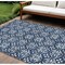 Homeroots 9' X 12' Navy Blue And Ivory Floral Washable Indoor Outdoor Area Rug 595977 - alternate 1