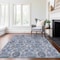 Homeroots 5' X 8' Navy Blue And Sky Blue Damask Washable Indoor Outdoor Area Rug 588143 - alternate 7