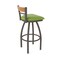 Holland Bar Stool Co Revelle 30in Swivel Bar Stool with Bronze Finish, Medium Back and Canter Kiwi Green Seat 881 - alternate 7