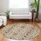 Homeroots 8' Ivory Brown And Red Round Floral Washable Indoor Outdoor Area Rug 604597 - alternate 5